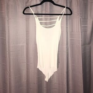 Cream strap back bodysuit